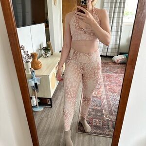 Pink Leopard Fabletics Gym Set